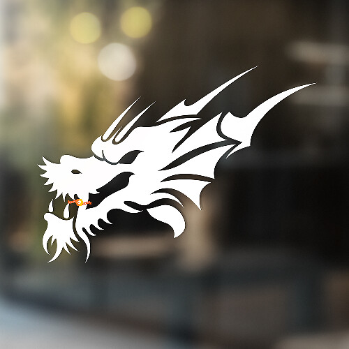 Dragon Head Tribal Style Universal Vinyl Decal Sticker