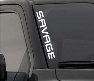SAVAGE Windshield Sticker Vinyl Window Decal Lifted Truck Coal Roller For F150
