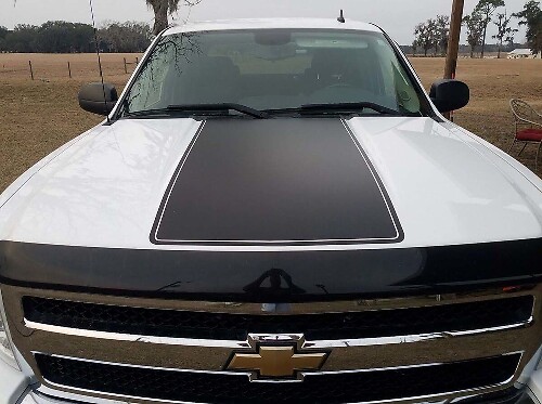 Outline Hood Stripe Vinyl Decal For Chevrolet Silverado 2007-2013