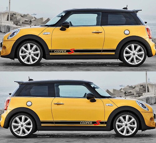 2X Mini Cooper S Side Stripe Decals Stickers 2014-2018