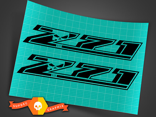 Z71 Logo with Punisher Skull Bedside Vinyl Decal Sticker for Chevrolet Silverado