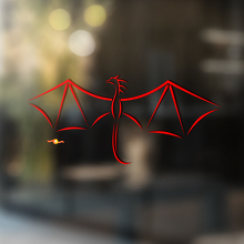 Flying Dragon Outline Minimalist Style Universal Vinyl Decal Sticker_2