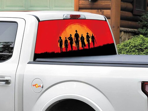 Red Dead Redemption 2 Rear Window or Tailgate Vinyl Decal for Trucks