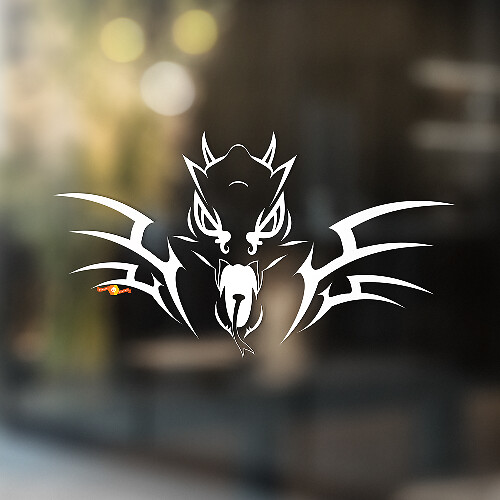 Spiked Dragon Tribal Style Universal Vinyl Decal Sticker