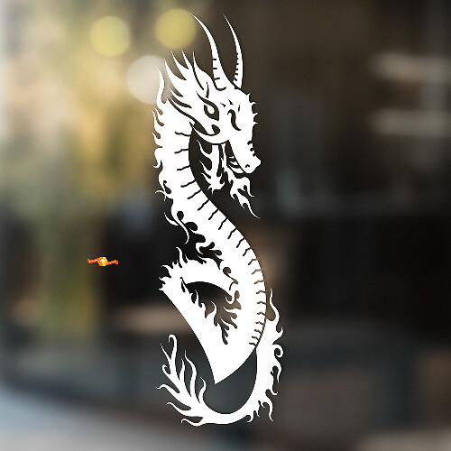 Writhing Chinese Fire Dragon Universal Vinyl Decal Sticker_1