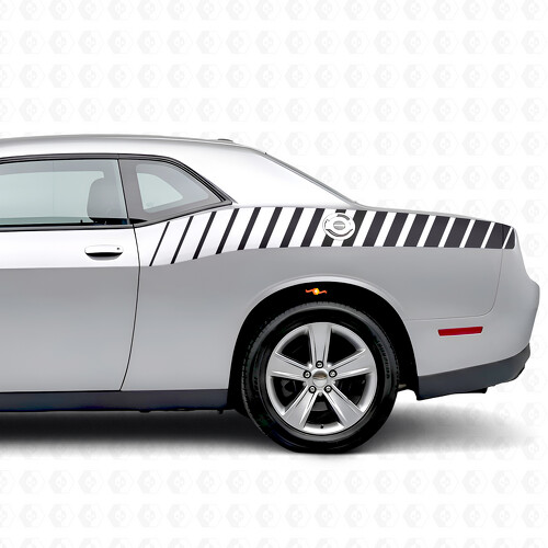 Strobe Style Stripes Bedside Vinyl Decal Sticker for Dodge Challenger_1
