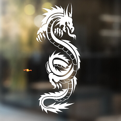 Writhing Fire Dragon Universal Vinyl Decal Sticker