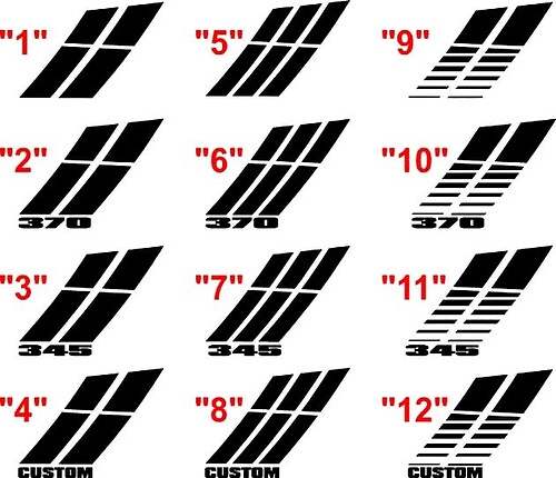 2008 - 2014 Dodge Challenger Hood to Fender Sticker Decal Kit
