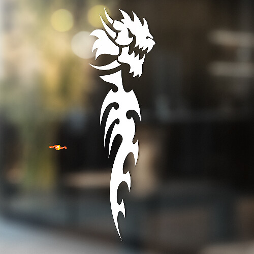 Tribal Dragon Minimalist Art Universal Vinyl Decal Sticker_1