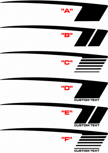 COPO Style Hockey Stripe Pair Side Vinyl Decal Sticker for Chevrolet Camaro 2010-2015
