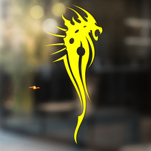 Tribal-Style Dragon with Spikes Universal Vinyl Decal Sticker_2