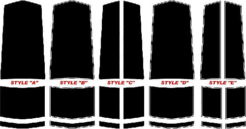 Wide Center Hood & Trunk Stripes Vinyl Decals Kit for Chevrolet Camaro 2010+