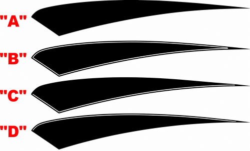Upper Quarter Tapered Accent Stripe Pair Rear Fender Vinyl Decal Sticker for Chevrolet Camaro 2010-2015