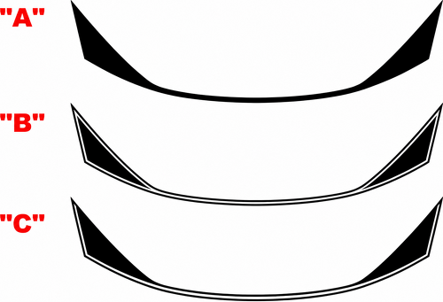 Curved Accent Stripe Options Rear Spoiler Vinyl Decal Sticker for Chevrolet Camaro SS 2016-2024