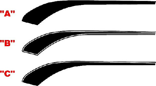 2016 & Up Chevrolet Camaro Front Fender Hockey Accent Stripes
