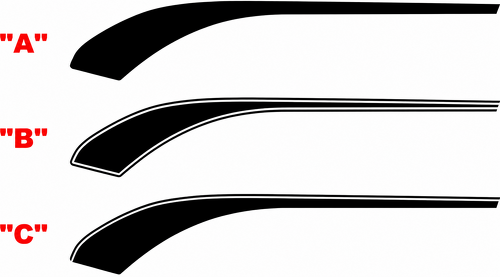 Hockey Accent Stripe Pair Front Fender Vinyl Decal Sticker for Chevrolet Camaro 2016-2024