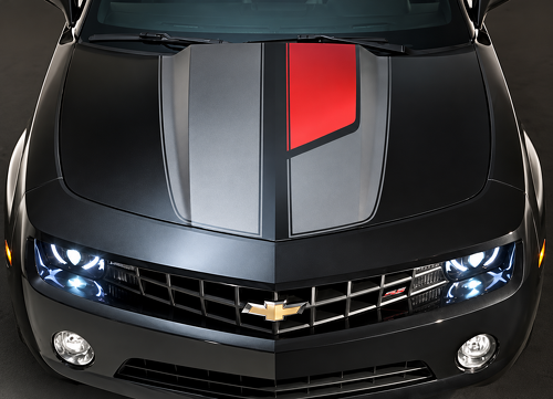 45th Anniversary Style Asymmetric Rally Stripe Kit Hood Trunk Vinyl Decal Sticker for Chevrolet Camaro 2010-2024