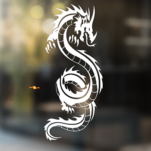 Curved Asian Dragon Universal Vinyl Decal Sticker