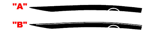 2016 & Up Chevrolet Camaro Full Upper Side Devil Tail Accent Stripes Vinyl Decals Stickers
