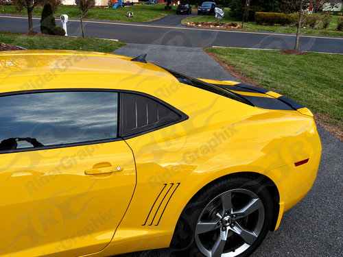 Faux Louver Pair Side Window Vinyl Decal Sticker for Chevrolet Camaro 2010-2015