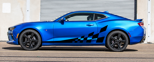 Checker Flag Side Accent Stripe Kit Side Rocker Panel Vinyl Decal Sticker for Chevrolet Camaro 2016-2024