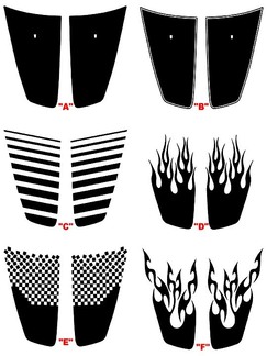 2011 - 2014 Charger Hood Blackout Panel Decal Kits
