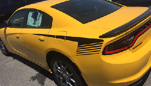 Hockey Style Quarter Panel Stripe Vinyl Decal Kit for Dodge Charger 2015+_1
