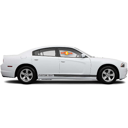 Custom Text with Dual Stripes Side Vinyl Decal Sticker for Dodge Charger 2011-2014