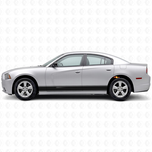 Outline Stripes Rocker Panel Vinyl Decal Sticker for Dodge Charger 2006-2010_1