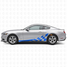 Checkered Flag Style Stripes Side Vinyl Decal Kit for Musclecar Musclecarmodel 2015-20_2