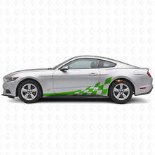 Checkered Flag Style Stripes Side Vinyl Decal Kit for Musclecar Musclecarmodel 2015-20_3