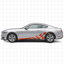 Checkered Flag Style Stripes Side Vinyl Decal Kit for Musclecar Musclecarmodel 2015-20_4