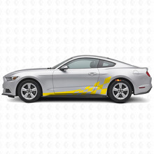 Checkered Flag Style Stripes Side Vinyl Decal Kit for Musclecar Musclecarmodel 2015-20_5