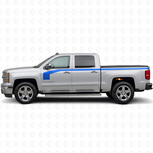 Hockey Stick Style Side Stripes Vinyl Decal Kit for Chevrolet Silverado 1500 2014+_2