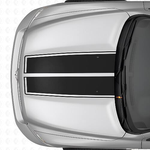 Dual Rally Hood & Tailgate Stripes Vinyl Decal Kit for Dodge Ram 2009-18