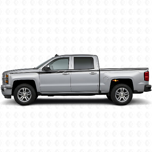 Accent Side Stripes Vinyl Decals Kit for Chevrolet Silverado 2014+