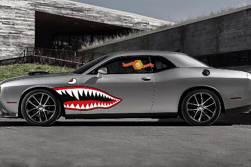 Side Accent Retro Fighter Plane Mouth Stripe Kit Universal Fit for many Vehicles Charger Challenger
