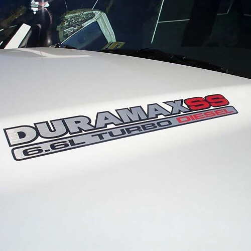 Duramax SS 6.6L Turbo Diesel Hood Vinyl Decal Set for Chevy GMC Trucks