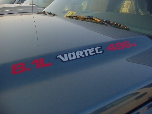 8.1L Vortec 496ci Bonnet Vinyl Decal for Chevrolet Silverado GMC Sierra