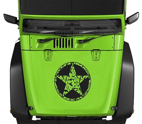 Oscar Mike M4 AK Bullet Star Hood Vinyl Decal for Jeep Wrangler 