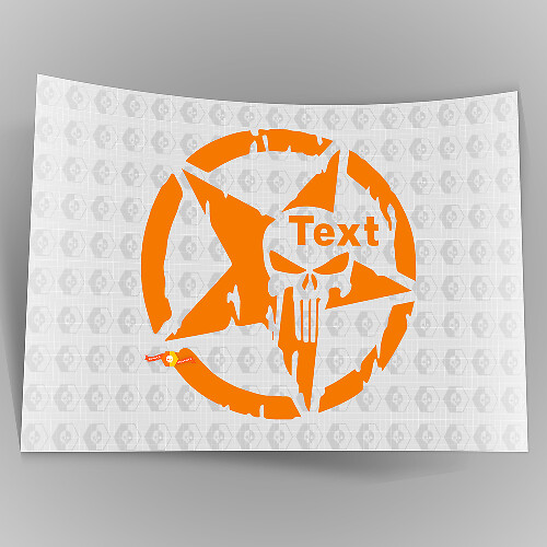 Star Military Punisher Off Road Skull UV Resistant Sticker Decal #5_1