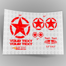 Oscar Mike Style Military Worn Star US Decal Kit Bonnet Stickers Decals for Jeep Wrangler 3