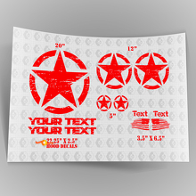 Jeep Wrangler Oscar Mike style military distressed star decal kit +  hood Stickers Decals
 3