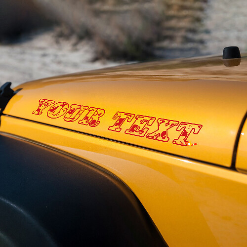 Jeep Wrangler Wrangler hood Stickers Decals camo font
 1