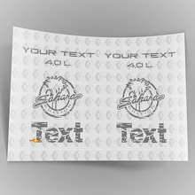 Jeep Wrangler Sahara 4.0 TJ fender logos distressed 1997 -2006 2