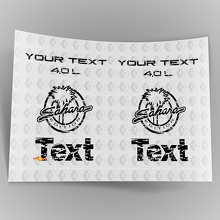 Jeep Wrangler Sahara 4.0 TJ fender logos distressed 1997 -2006 3