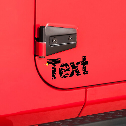 Distressed Custom Text Side Door Sticker Decal for Jeep Wrangler