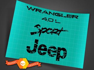 Jeep Wrangler 4.0 TJ fender logos distressed 1997 -2006