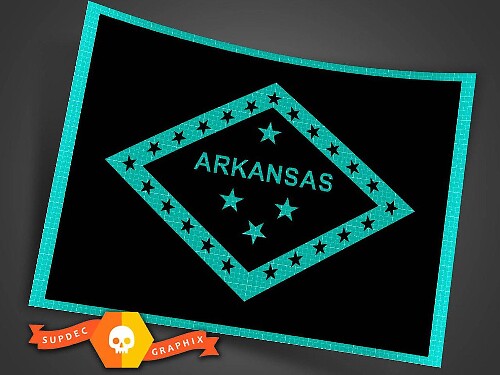 Adesivo de Bandeira do Estado do Arkansas Múltiplas Cores e Tamanhos para Jeep Wrangler 2