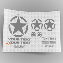 Jeep Wrangler Oscar Mike style military  star decal kit + hood Stickers Decals
 2
